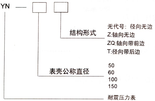 YN-100Z軸向耐震壓力表